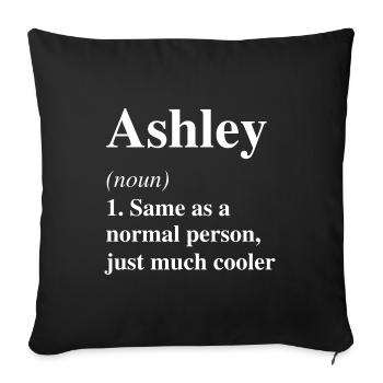 Ashley Définition Cool Nom Dire Cadeau - Housse de coussin décorative 45 x 45 cm - noir - Devant
