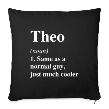 Theo Définition Cool Nom Dire Cadeau - Housse de coussin décorative 45 x 45 cm - noir - Devant
