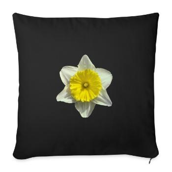 narcissus flower - Sofa pillowcase 17,3'' x 17,3'' (45 x 45 cm) - black - Front