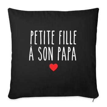 Fille à Papa Design Tendre et Complice pour Filles - Housse de coussin décorative 45 x 45 cm - noir - Devant