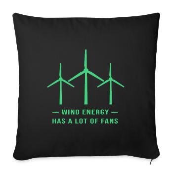Windrad Windenergie Windkraft - Sofakissenbezug 45 x 45 cm - Schwarz - Vorne
