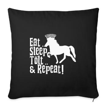Icelandic Horse: Icelandic Horse Horse Pony Merch - Sofa pillowcase 17,3'' x 17,3'' (45 x 45 cm) - black - Front
