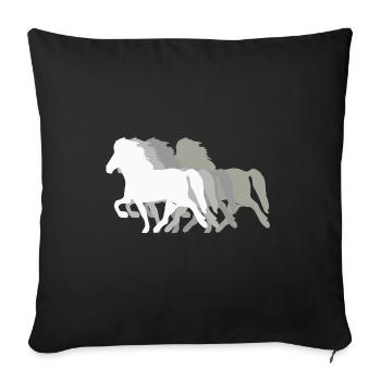 Icelandic Horse: Icelandic Horse Horse Pony Merch - Sofa pillowcase 17,3'' x 17,3'' (45 x 45 cm) - black - Front