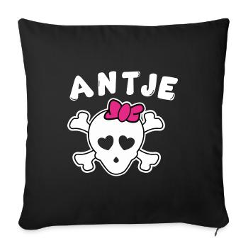 Pirate Antje Design for Girls and Women - Sofa pillowcase 17,3'' x 17,3'' (45 x 45 cm) - black - Front