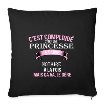 Notaire - Housse de coussin décorative 45 x 45 cm - noir - Devant