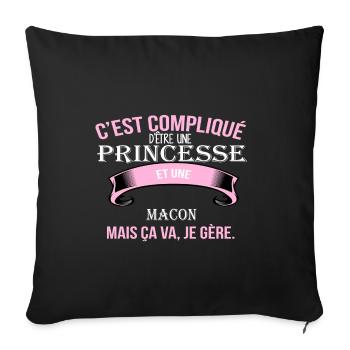 Macon - Housse de coussin décorative 45 x 45 cm - noir - Devant