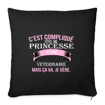 Veterinary - Sofa pillowcase 17,3'' x 17,3'' (45 x 45 cm) - black - Front