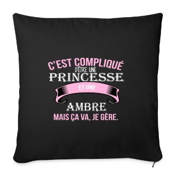 Ambre - Housse de coussin décorative 45 x 45 cm - noir - Devant