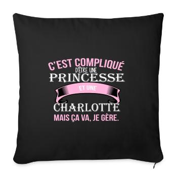 Charlotte - Housse de coussin décorative 45 x 45 cm - noir - Devant