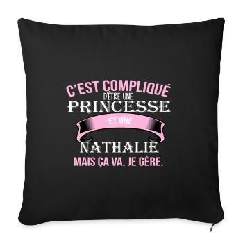 Nathalie - Housse de coussin décorative 45 x 45 cm - noir - Devant