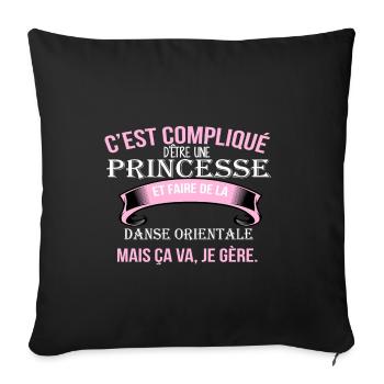 Danse orientale - Housse de coussin décorative 45 x 45 cm - noir - Devant