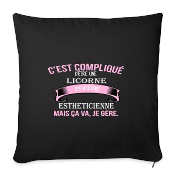 Estheticienne - Housse de coussin décorative 45 x 45 cm - noir - Devant