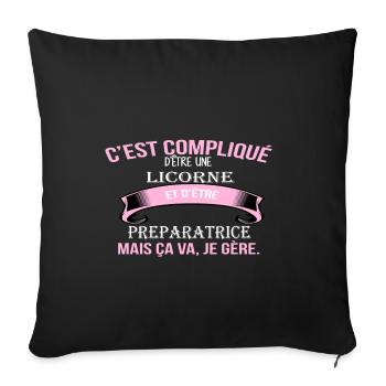 Preparatrice - Housse de coussin décorative 45 x 45 cm - noir - Devant