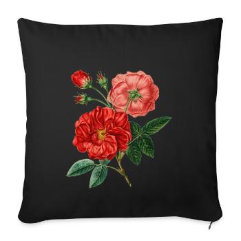 Rosen-Anlage - Sofakissenbezug 45 x 45 cm - Schwarz - Vorne