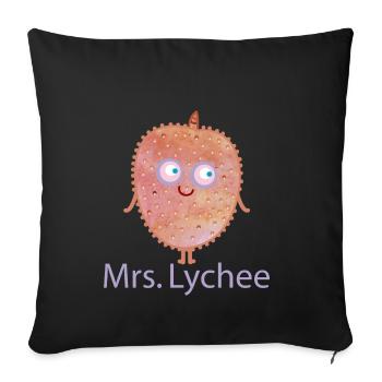 Mrs. Lychee - Sofakissenbezug 45 x 45 cm - Schwarz - Vorne