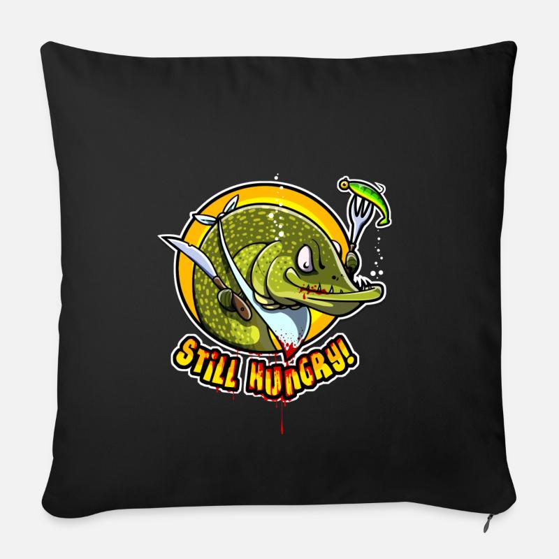 Toujours affamé - Housse de coussin décorative 45 x 45 cm - noir