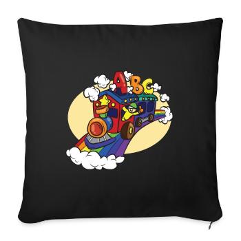 ABC train for children back to school kindergarten - Sofa pillowcase 17,3'' x 17,3'' (45 x 45 cm) - black - Front