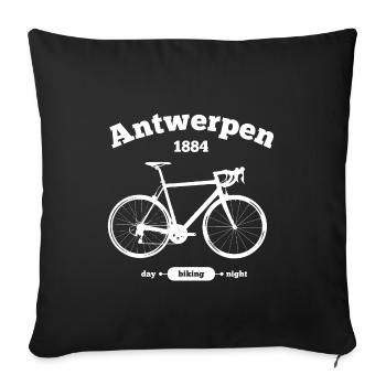 Fahrrad Antwerpen - Sofakissenbezug 45 x 45 cm - Schwarz - Vorne