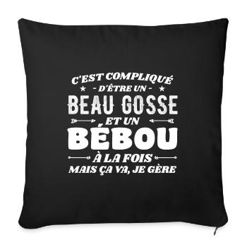Complicated Beau Gosse and Bébou - Sofa pillowcase 17,3'' x 17,3'' (45 x 45 cm) - black - Front