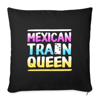 Mexican Train Domino - Sofakissenbezug 45 x 45 cm - Schwarz - Vorne
