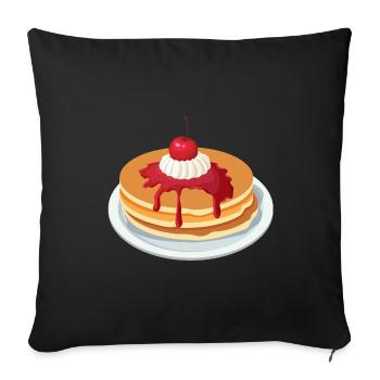 Egg Cake Pancakes Pancakes Breakfast Gift - Sofa pillowcase 17,3'' x 17,3'' (45 x 45 cm) - black - Front
