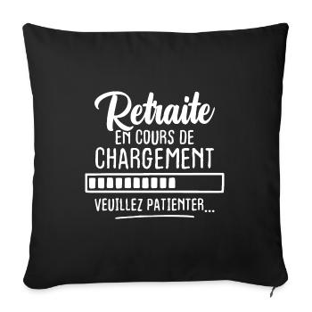 Retraite en cours de chargement veuillez patienter - Housse de coussin décorative 45 x 45 cm - noir - Devant