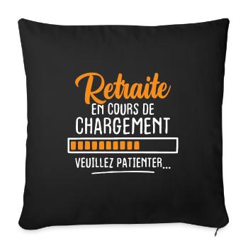 Retraite en cours de chargement veuillez patienter - Housse de coussin décorative 45 x 45 cm - noir - Devant