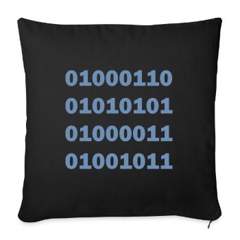 Code binaire Fuck - Housse de coussin décorative 45 x 45 cm - noir - Devant
