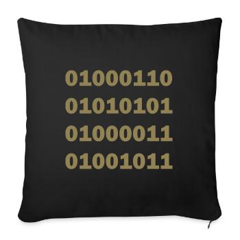 Code binaire Fuck - Housse de coussin décorative 45 x 45 cm - noir - Devant