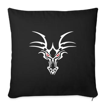 Drachenkopf weiß - Sofakissenbezug 45 x 45 cm - Schwarz - Vorne