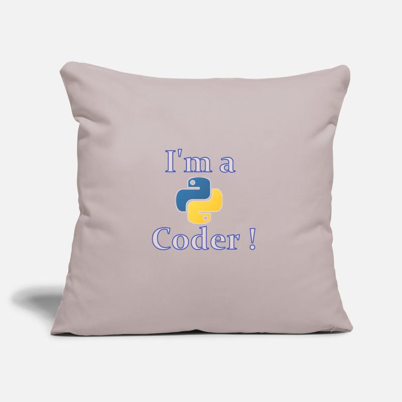 iam python coder Housse de coussin décorative 45 x 45 cm