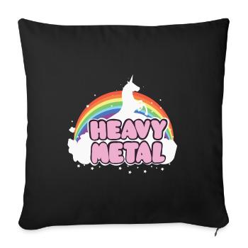 Heavy Metal Einhorn Musik Ella Lopez Geschenk - Sofakissenbezug 45 x 45 cm - Schwarz - Vorne
