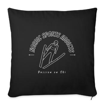 Nordic Sports Addicts - Ski Jumping - Sofa pillowcase 17,3'' x 17,3'' (45 x 45 cm) - black - Front