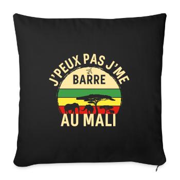 J peux pas j me barre Au Mali - Housse de coussin décorative 45 x 45 cm - noir - Devant