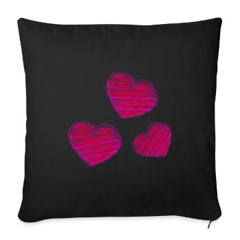 HEART. DAD. MOM. NOEL. CHRISTMAS. Bachelorette party. BEBE. CHILD. - Sofa pillowcase 17,3'' x 17,3'' (45 x 45 cm) - black - Front