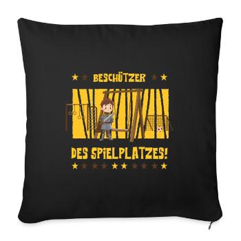 Protecteur de l’aire de jeux ! - Housse de coussin décorative 45 x 45 cm - noir - Devant