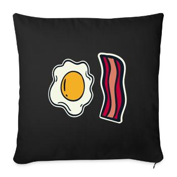 Ei und Speck - Sofakissenbezug 45 x 45 cm - Schwarz - Vorne