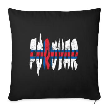 Foroyar Îles Féroé Pavillon Scandinavie Voyage - Housse de coussin décorative 45 x 45 cm - noir - Devant