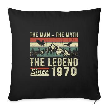 Retro 1970 Vintage - Cadeau D’anniversaire 1970 - Housse de coussin décorative 45 x 45 cm - noir - Devant