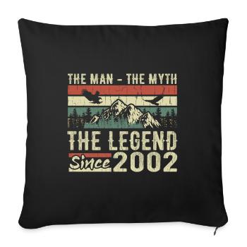 Retro 2002 Vintage - Cadeau D’anniversaire 2002 - Housse de coussin décorative 45 x 45 cm - noir - Devant