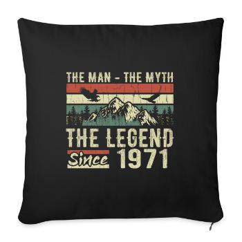 Retro 1971 Vintage - Cadeau D’anniversaire 1971 - Housse de coussin décorative 45 x 45 cm - noir - Devant