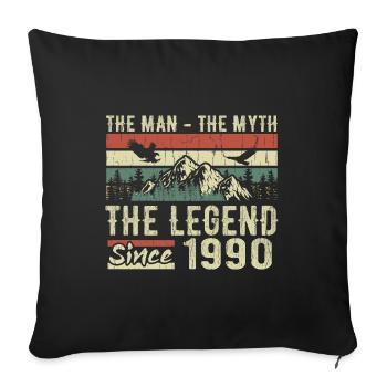 Retro 1990 Vintage - Cadeau D’anniversaire 1990 - Housse de coussin décorative 45 x 45 cm - noir - Devant