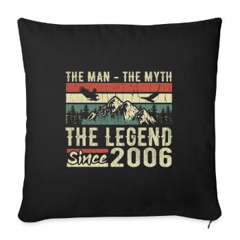 Retro 2006 Vintage - Cadeau D’anniversaire 2006 - Housse de coussin décorative 45 x 45 cm - noir - Devant