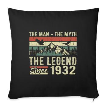 Retro 1932 Vintage - Cadeau D’anniversaire 1932 - Housse de coussin décorative 45 x 45 cm - noir - Devant