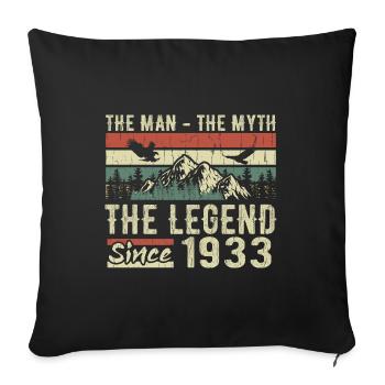 Retro 1933 Vintage - Cadeau D’anniversaire 1933 - Housse de coussin décorative 45 x 45 cm - noir - Devant