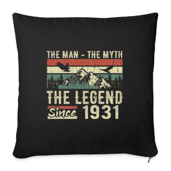 Retro 1931 Vintage - Cadeau D’anniversaire 1931 - Housse de coussin décorative 45 x 45 cm - noir - Devant