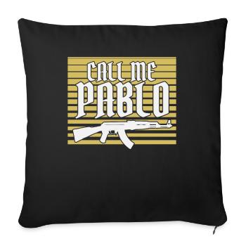 Pablo Escobar "Call me Pablo" - Sofakissenbezug 45 x 45 cm - Schwarz - Vorne