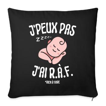 J'peux pas j'ai rien à faire - Housse de coussin décorative 45 x 45 cm - noir - Devant