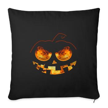 Citrouille brûlante | Halloween, des images drôles - Housse de coussin décorative 45 x 45 cm - noir - Devant