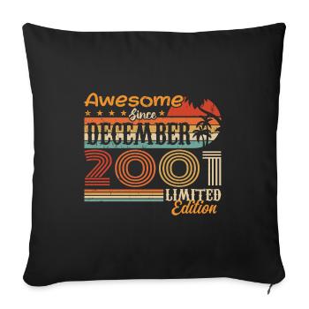 Retro Vintage Legendary Birthday December 2001 - Sofa pillowcase 17,3'' x 17,3'' (45 x 45 cm) - black - Front